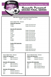 2017 DRAFT Final Series Schedule